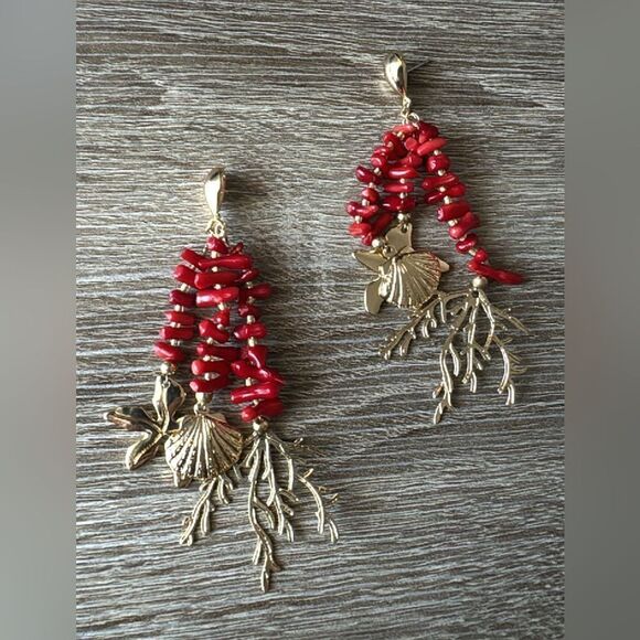 seashellādetailādropāearringsāA707 - Picture 2 of 4